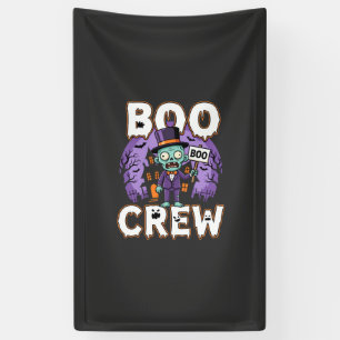 Halloween Boo Crew Zombie-Familie Vektordesign Banner
