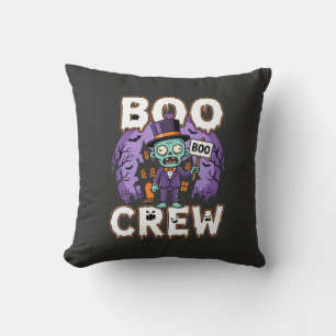 Halloween Boo Crew Zombie-Familie Vektordesign Kissen