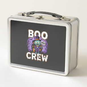 Halloween Boo Crew Zombie-Familie Vektordesign Metall Brotdose
