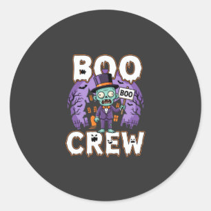 Halloween Boo Crew Zombie-Familien-Vektordesign Runder Aufkleber