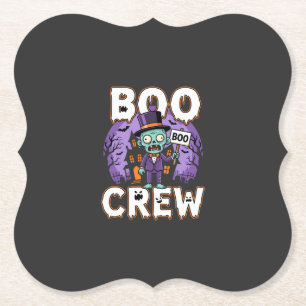 Halloween Boo Crew Zombie-Familien-Vektordesign Untersetzer