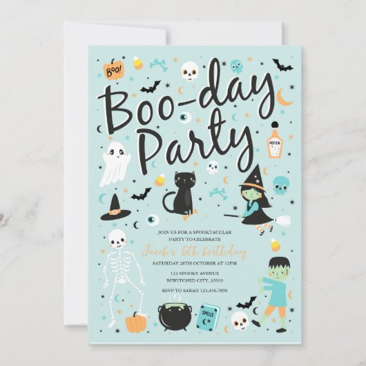 Halloween-BOO-DAY-Party Einladung (Vorderseite)