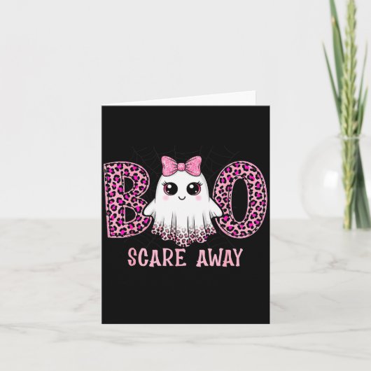 Halloween Boo E Away Breast Cancer Awareness Cute Karte (Vorderseite)