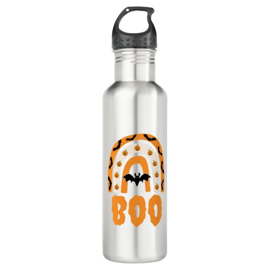Halloween Boo Edelstahlflasche (Vorderseite)