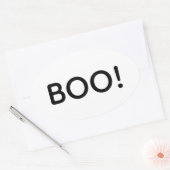 Halloween BOO! Einfache Typografie-Leckerei Ovaler Aufkleber (Umschlag)