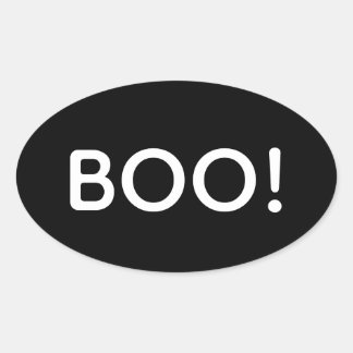 Halloween BOO! Einfache Typografie-Leckerei Ovaler Aufkleber