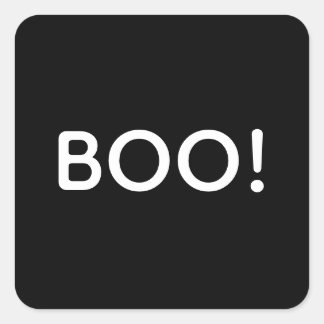 Halloween BOO! Einfache Typografie-Leckerei Quadratischer Aufkleber