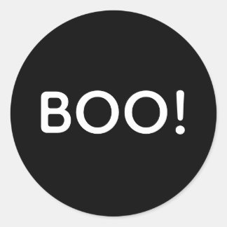 Halloween BOO! Einfache Typografie-Leckerei Runder Aufkleber