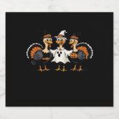 Halloween Boo, Erntedank Türkei, Spooky Schaumweinetikett (Einzelnes Label)