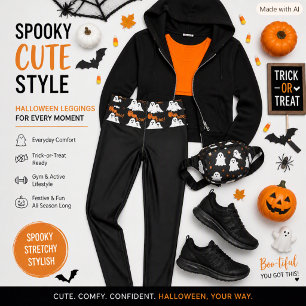 Halloween BOO / Feiertagsgeister Schwarz Leggings