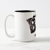 Halloween Boo Funny Halloween Zweifarbige Tasse (Links)