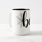 Halloween Boo Funny Halloween Zweifarbige Tasse (Vorderseite Links)