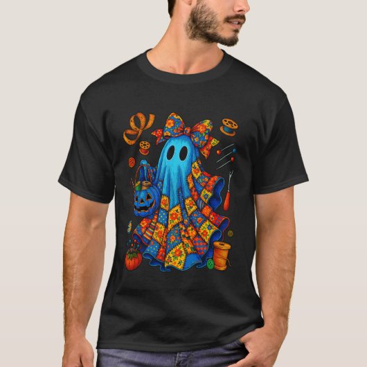 Halloween Boo Geist Patchwork Quilterin Quilten Nä T-Shirt (Vorderseite)