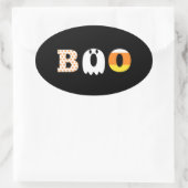 Halloween, Boo, gemustert, festlich Ovaler Aufkleber (Tasche)