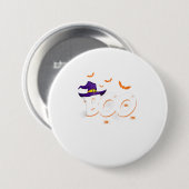 Halloween Boo Geschenk Hexenhut Spinnentrick oder Button (Vorne & Hinten)