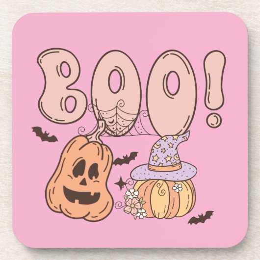 Halloween Boo Getränkeuntersetzer (Vorderseite)