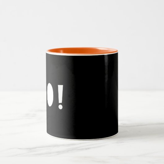 Halloween Boo Ghoful Spooky Orange Black Zweifarbige Tasse (Mittel)