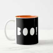 Halloween Boo Ghoful Spooky Orange Black Zweifarbige Tasse (Links)