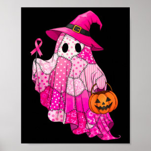 Halloween Boo Ghost Brustkrebs Bewusstsein Pink B Poster