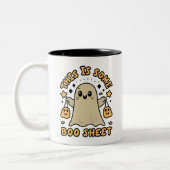 Halloween Boo Ghost-Kostüm Das ist ein Boo-Blatt Zweifarbige Tasse (Links)