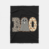 Halloween Boo Ghost Leopard Kirschen Schachbrett S Fleecedecke (Vorderseite)