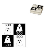 Halloween Boo Ghost Lila und Orange Squares Gummistempel (Stempel)