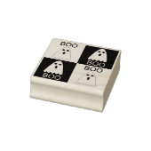 Halloween Boo Ghost Lila und Orange Squares Gummistempel (Stempel)