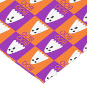 Halloween Boo Ghost Lila und Orange Squares Kurzer Tischläufer (Ecke)