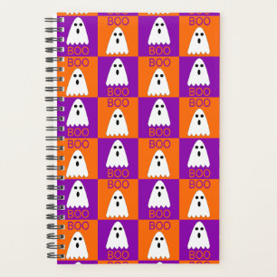 Halloween Boo Ghost Lila und Orange Squares Planer