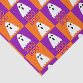 Halloween Boo Ghost Lila und Orange Squares Seidenpapier (Ausschnitt)