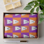 Halloween Boo Ghost Lila und Orange Squares Seidenpapier (Geschenk)