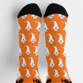 Halloween Boo! Ghost Orange Schwarz-weiß Socken (Oben)