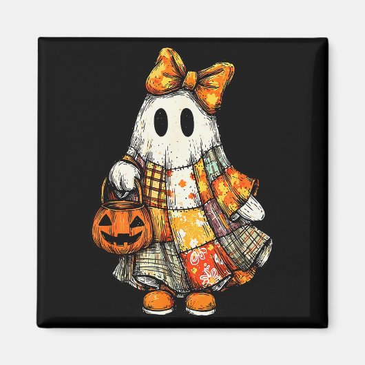 Halloween Boo Ghost Patchwork Quilter Quilting Sew Magnet (Vorne)