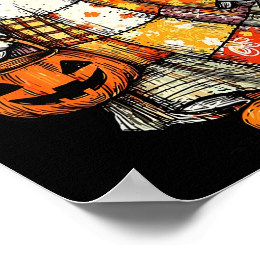 Halloween Boo Ghost Patchwork Quilter Quilting Sew Poster (Ecke)