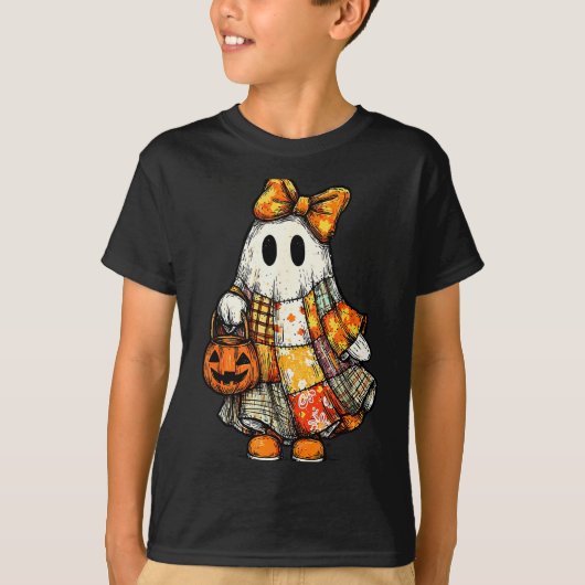 Halloween Boo Ghost Patchwork Quilter Quilting Sew T-Shirt (Vorderseite)