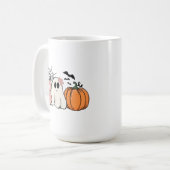 Halloween Boo Ghost Pumpkin Bats Cobweb Kaffeetasse (Vorderseite Links)