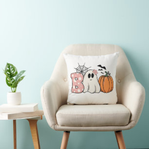 Halloween Boo Ghost Pumpkin Bats Cobweb Kissen