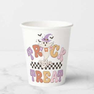 Halloween Boo Ghost Trick oder Treat Bag mit Namen Pappbecher