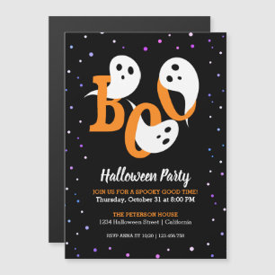 Halloween Boo Ghosts Confetti Einladungsmagazin Magneteinladung