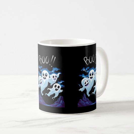 Halloween Boo Ghosts Kaffeetasse (VorderseiteRechts)