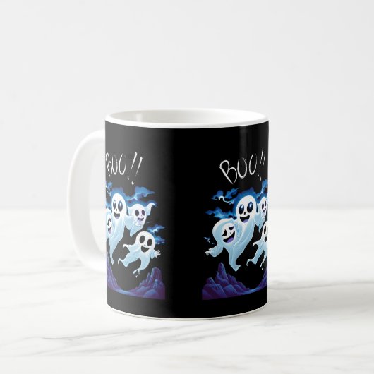 Halloween Boo Ghosts Kaffeetasse (Vorderseite Links)