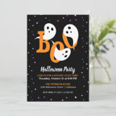 Halloween Boo Ghosts Lila Confetti Einladung (Stehend Vorderseite)