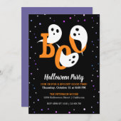 Halloween Boo Ghosts Lila Confetti Einladung (Vorne/Hinten)