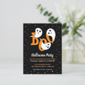 Halloween Boo Ghosts Lila Confetti Einladung Postkarte (Stehend Vorderseite)