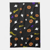 Halloween Boo Ghosts Nahtloses Muster Geschirrtuch (Vertikal)