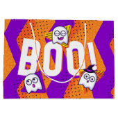 Halloween BOO Ghosts Orange Party Bag Große Geschenktüte (Rückseite)