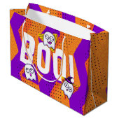 Halloween BOO Ghosts Orange Party Bag Große Geschenktüte (Rückseite Schrägansicht)