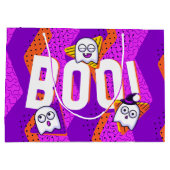 Halloween BOO Ghosts Purple Party Bag Große Geschenktüte (Rückseite)