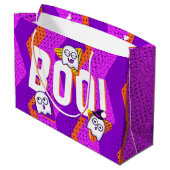 Halloween BOO Ghosts Purple Party Bag Große Geschenktüte (Rückseite Schrägansicht)