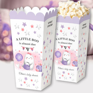 Halloween Boo Girl Babydusche Lila Pink Popcorn Geschenkschachtel